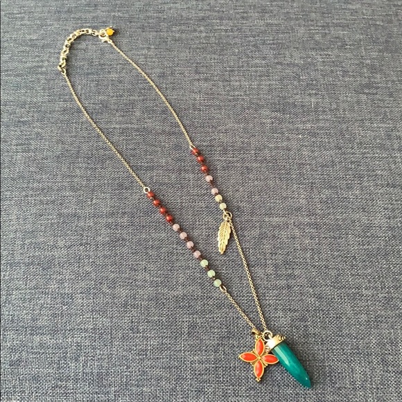 Lucky Brand Silver and Blue Stone Necklace - Picture 2 of 3